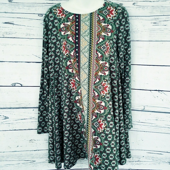 Keyhole Tunic Lotus Boho Mini Derek Heart - Picture 2 of 8